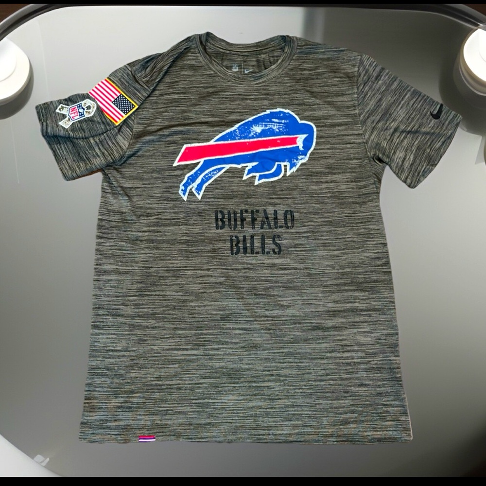 Nike NFL Buffalo Bills Salute To Service STS Patches Velocity Dri-Fit Shirt SzM